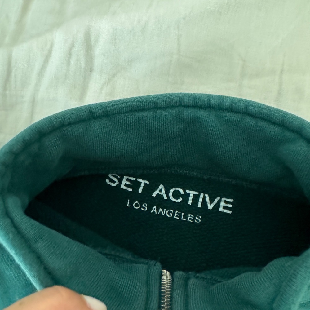 Set Active Green Half Zip Pullover Sweatshirt - image 7